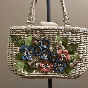 Floral Woven Handbag - Brighton